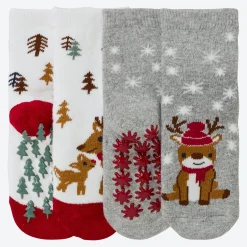 NKD Baby-ABS-Socken mit Winter-Motiv, 2er-Pack