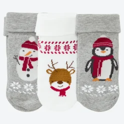 NKD Baby-Frotteesocken mit Winter-Motiv, 3er-Pack