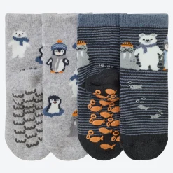NKD Baby-Jungen-ABS-Socken mit Winter-Motiv, 2er-Pack