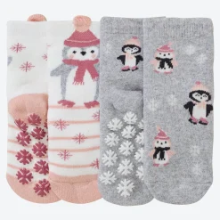 NKD Baby-Mädchen-ABS-Socken mit Winter-Motiv, 2er-Pack