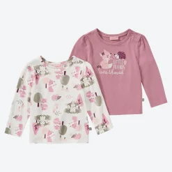 NKD Baby-Mädchen-Langarmshirts mit Druck, 2er-Pack