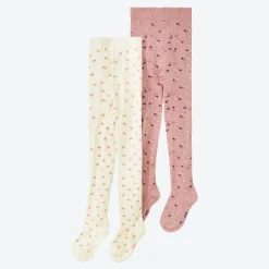 NKD Baby-Mädchen-Strickstrumpfhose mit hohem Baumwollanteil, 2er-Pack