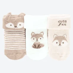 NKD Baby-Newborn-Frotteesocken mit Fuchs-Design, 3er-Pack
