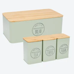 NKD Brotdosen-Set mit Bambusdeckel, 4er-Set