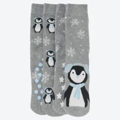 Damen NKD Damen-ABS-Socken mit Pinguin-Motiv, 2er-Pack