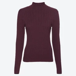 Damen NKD Damen-Ajour-Pullover mit Rüschenkante
