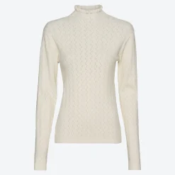 Damen NKD Damen-Ajour-Pullover mit Rüschenkante