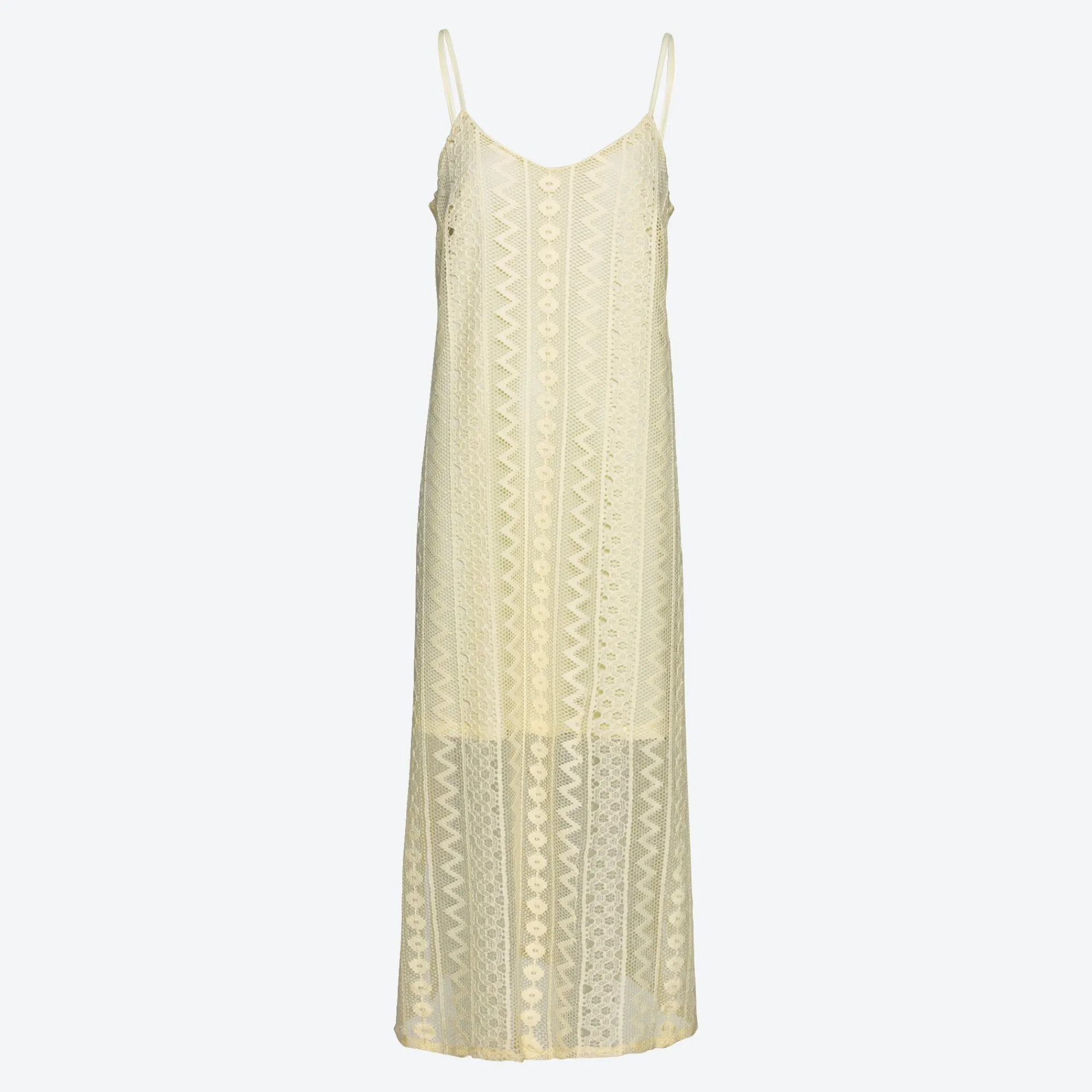 Damen NKD Damen-Ajour-Strick-Kleid mit Spaghettiträgern