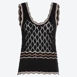 Damen NKD Damen-Ajour-Strick-Top aus Baumwolle