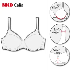 Damen NKD Damen-Bügel-BH mit Mesh-Einsatz am Rand, -CELIA