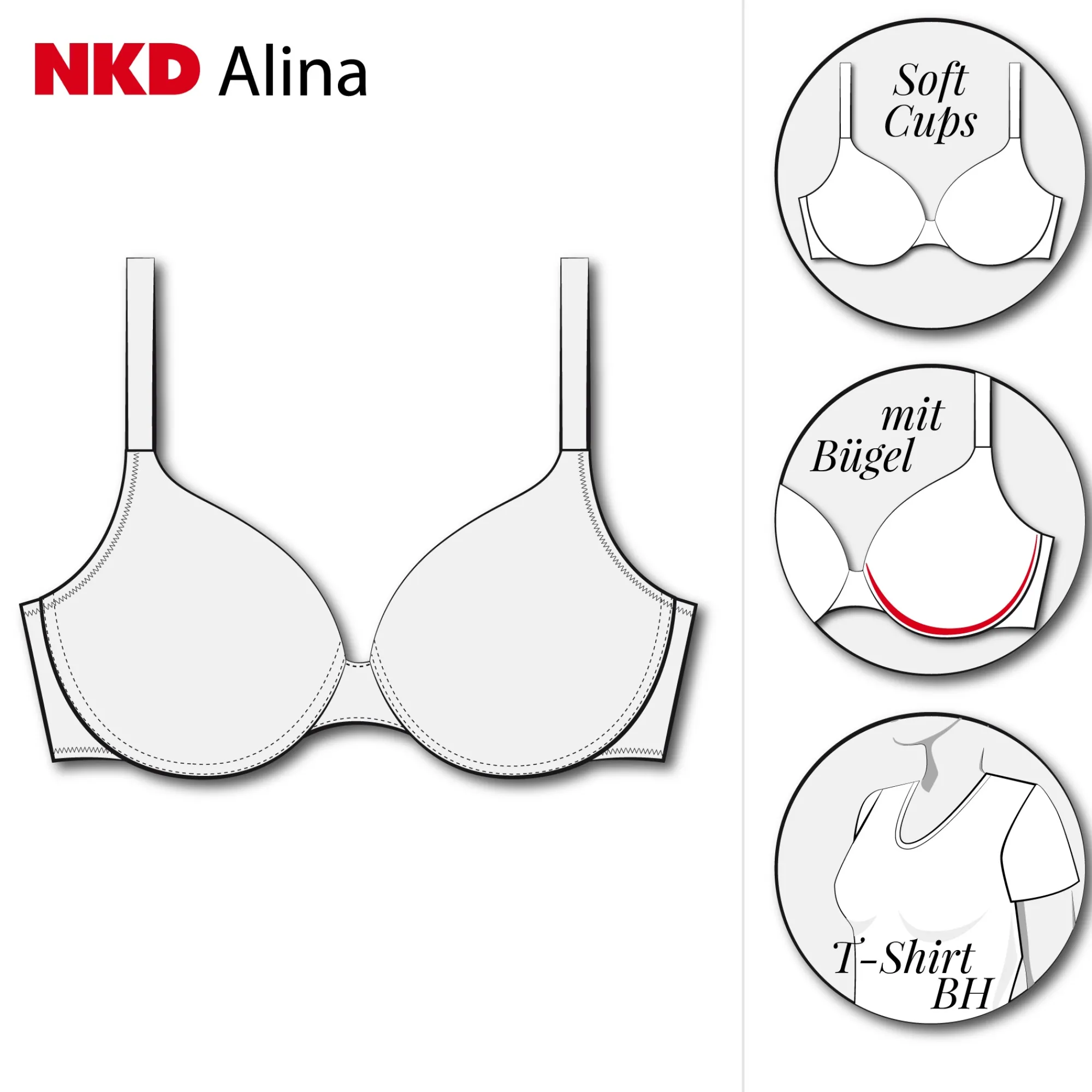 Damen NKD Damen-Bügel-BH, -ALINA