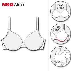 Damen NKD Damen-Bügel-BH, -ALINA, 2er-Pack