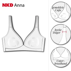 Damen NKD Damen-BH ohne Bügel, -ANNA