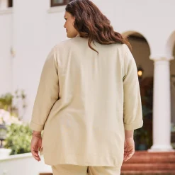 Damen NKD Damen-Bluse mit Leinen, große Größen