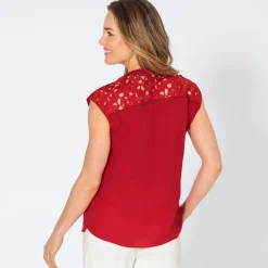 Damen NKD Damen-Bluse mit Spitzeneinsatz