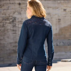 Damen NKD Damen-Bluse mit Spitzeneinsatz