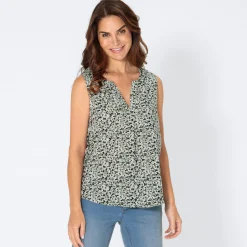Damen NKD Damen-Bluse ohne Arm aus reiner Viskose