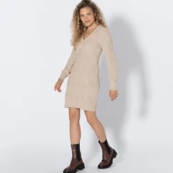 Damen NKD Damen-Chenille-Strickkleid mit Zopfstickmuster