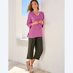 Damen NKD Damen-Culotte aus Viskose und Leinen