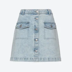 Damen NKD Damen-Denim-Rock mit Knöpfen