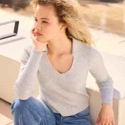 Damen NKD Damen-Feinstrickpullover mit Kragen