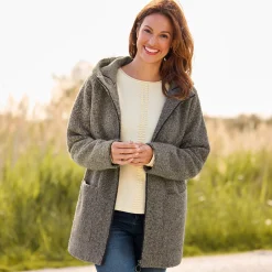 Damen NKD Damen-Fleecejacke mit Kapuze