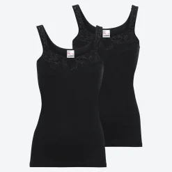 Damen NKD Damen-Hemd mit V-Ausschnitt, 2er-Pack