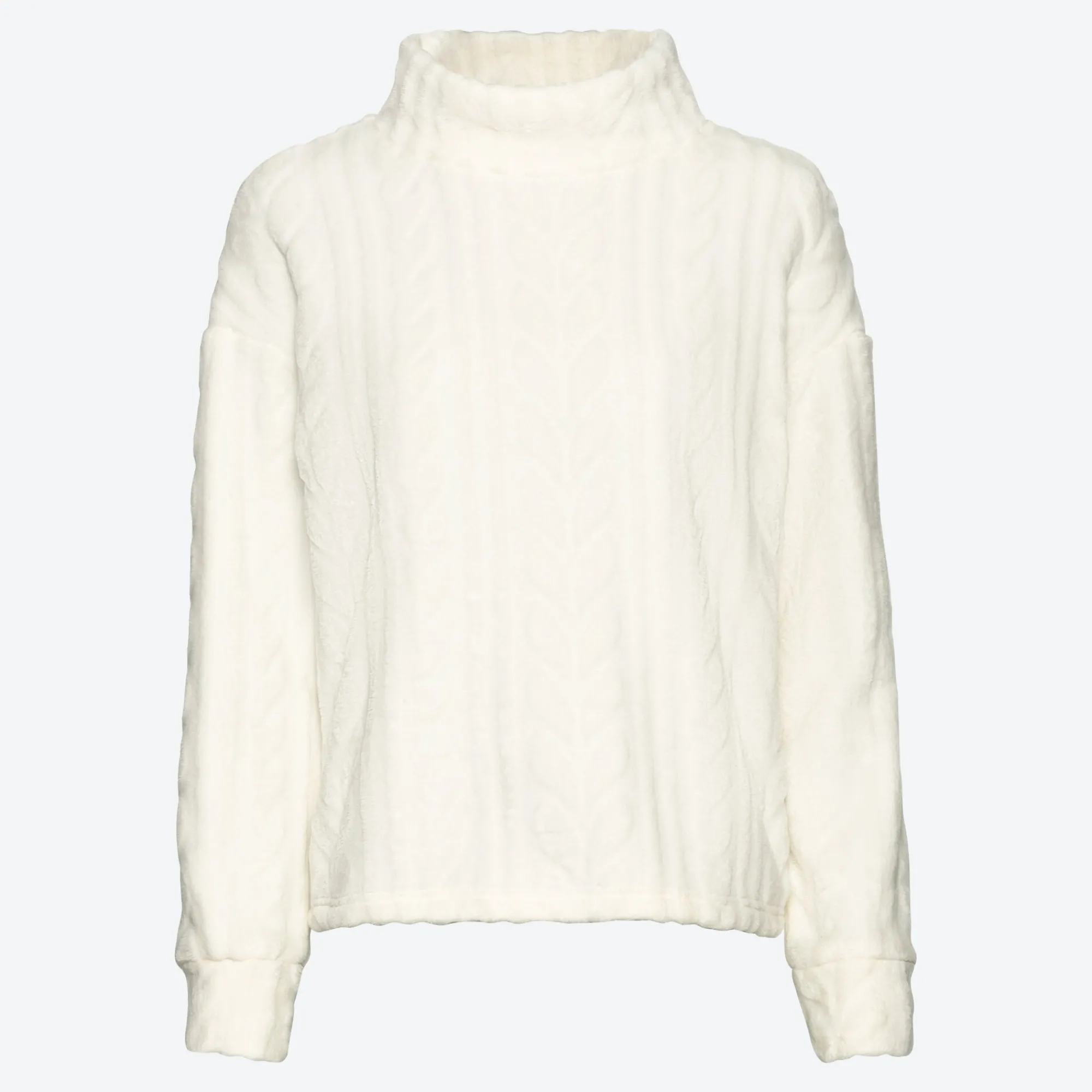 Damen NKD Damen-Homewear-Oberteil mit Zopfstrickmuster