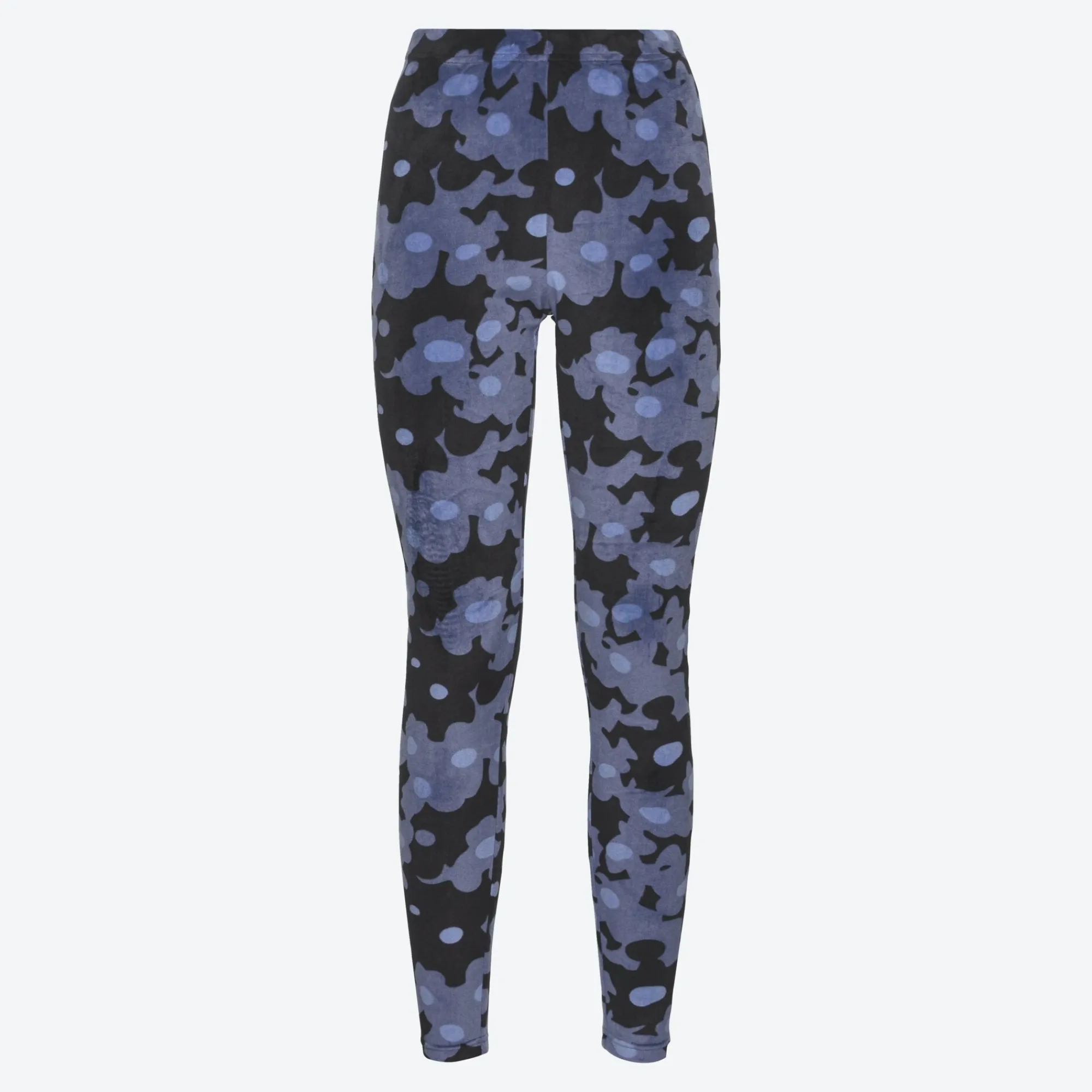 Damen NKD Damen-Homewear-Velvet-Leggings mit Blumen-Muster