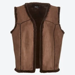 Damen NKD Damen-Indoor-Weste mit Innenfutter aus Kunstfell
