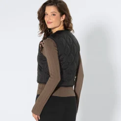 Damen NKD Damen-Indoor-Weste mit Leopardenprint innen