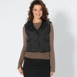 Damen NKD Damen-Indoor-Weste mit Leopardenprint innen