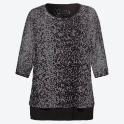 Damen NKD Damen-2-in-1-Langarmshirt mit Mesh