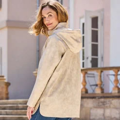 Damen NKD Damen-Jacke in Antiklederoptik