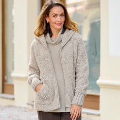 Damen NKD Damen-Jacke in Bouclè-Optik mit Wolle