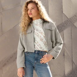 Damen NKD Damen-Jacke mit Cordkragen