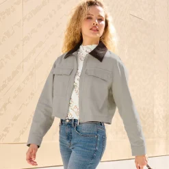 Damen NKD Damen-Jacke mit Cordkragen