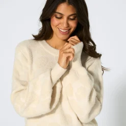 Damen NKD Damen-Jacquardpullover mit Rundhalsausschnitt