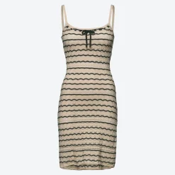 Damen NKD Damen-Kleid Ajouroptik mit Ringelmuster