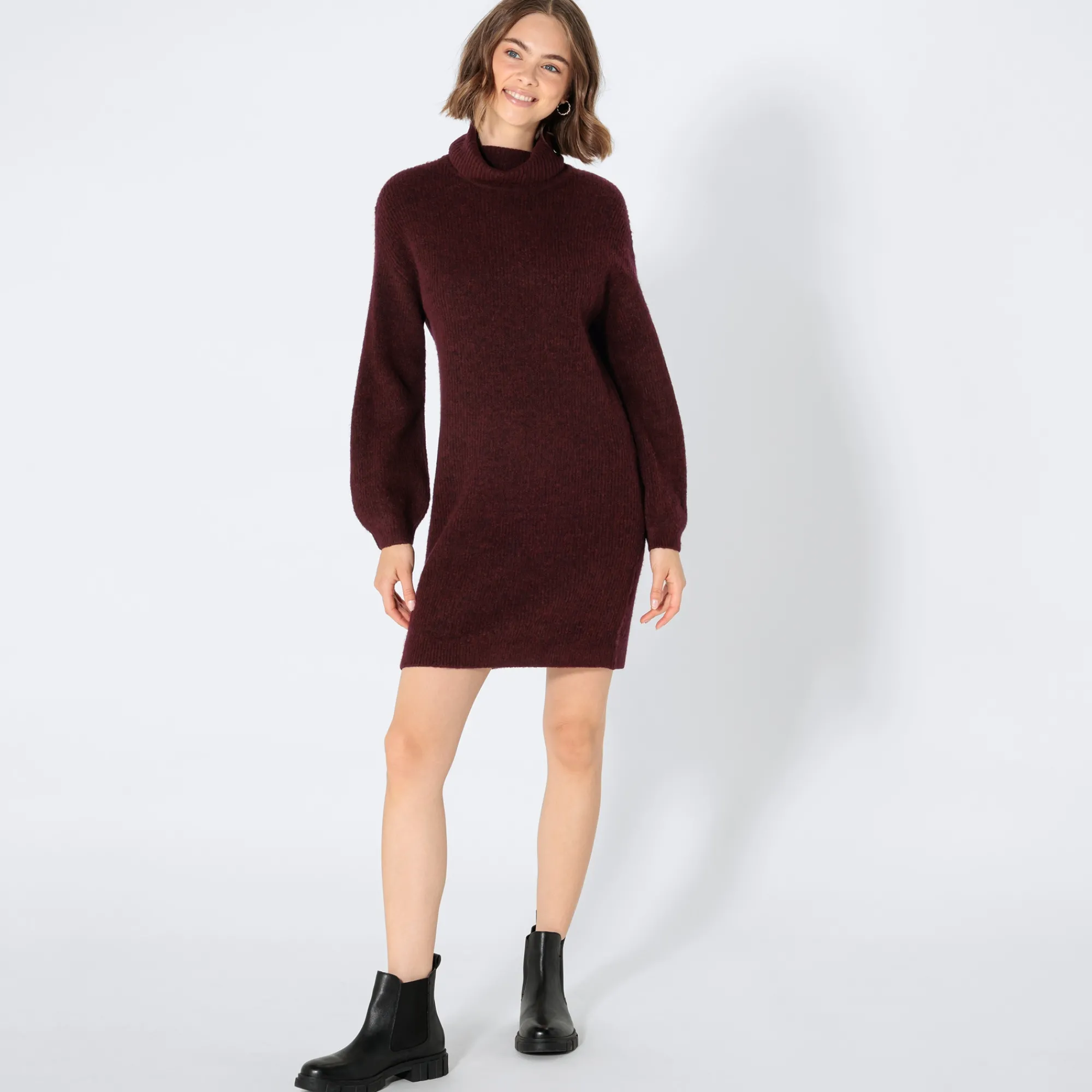Damen NKD Damen-Kleid mit Rollkragen
