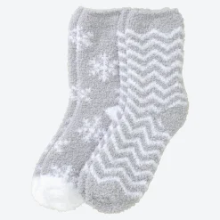 Damen NKD Damen-Kuschelsocken mit Teddy-Motiv, 2er-Pack