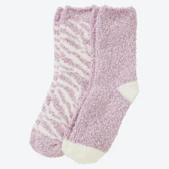 Damen NKD Damen-Kuschelsocken mit verschiedenen Mustern, 2er-Pack