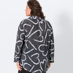 Damen NKD Damen-Langarm-Bluse mit Herz-Muster, große Größen