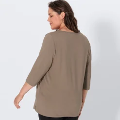 Damen NKD Damen-Langarmshirt mit 3/4 Arm, große Größen