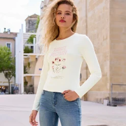 Damen NKD Damen-Langarmshirt mit Frontaufdruck