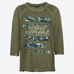 Damen NKD Damen-Langarmshirt mit Oilwash-Veredelung