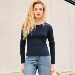 Damen NKD Damen-Langarmshirt mit Ripp-Struktur