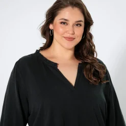 Damen NKD Damen-Langarmshirt mit Rüschen, große Größen