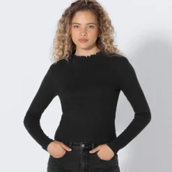 Damen NKD Damen-Langarmshirt mit Stehkragen