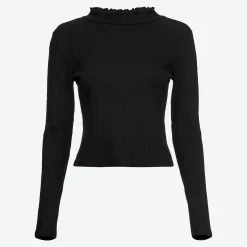 Damen NKD Damen-Langarmshirt mit Stehkragen